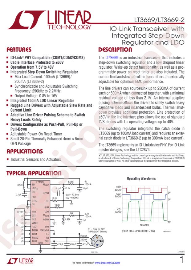 LT3669EUFD-2#PBF