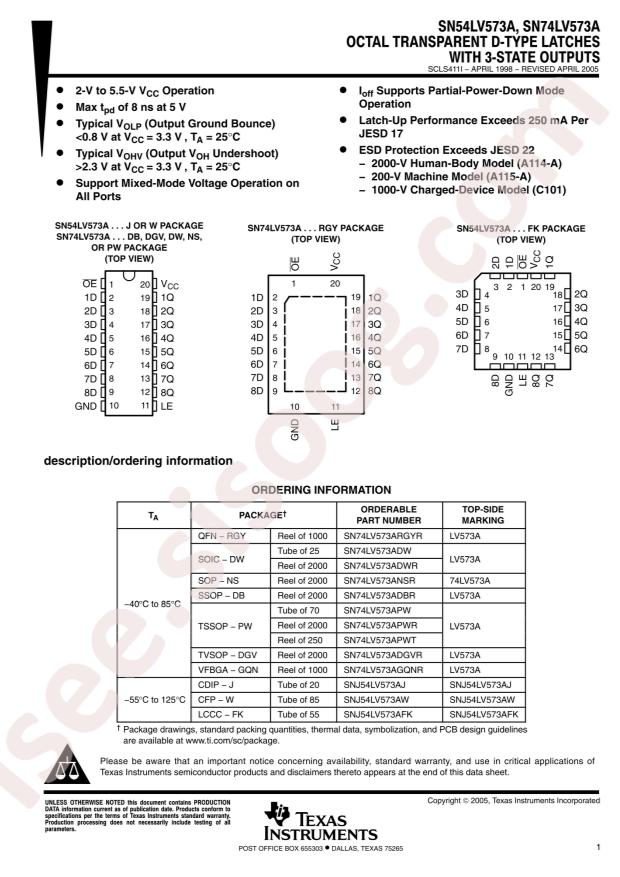 SN74LV573ANSR