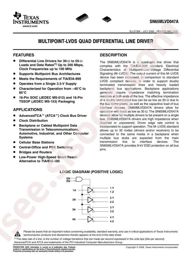SN65MLVD047ADR