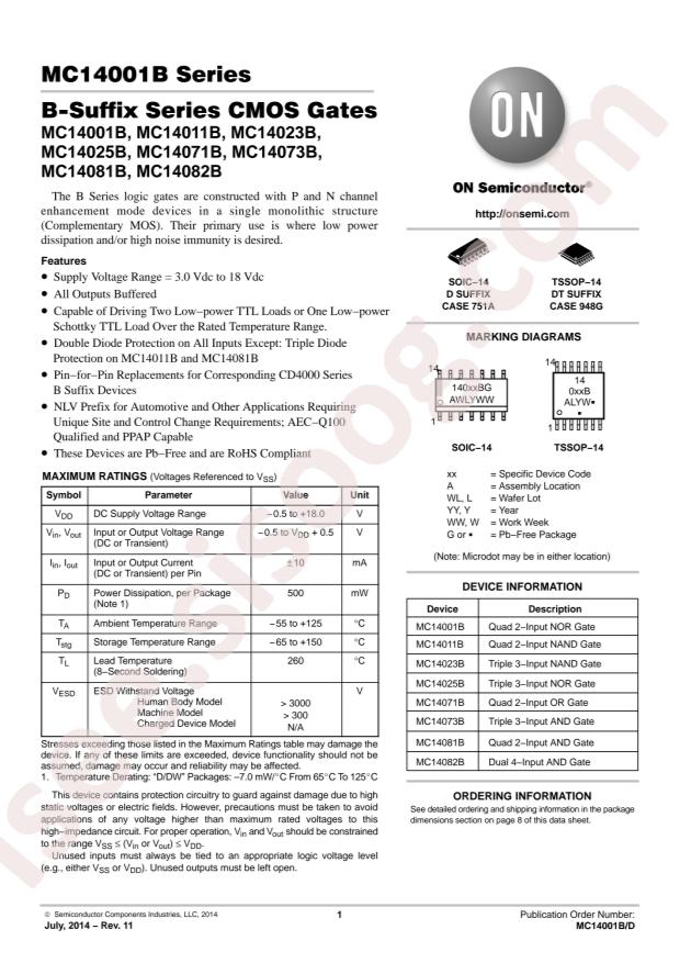 MC14001BDR2G