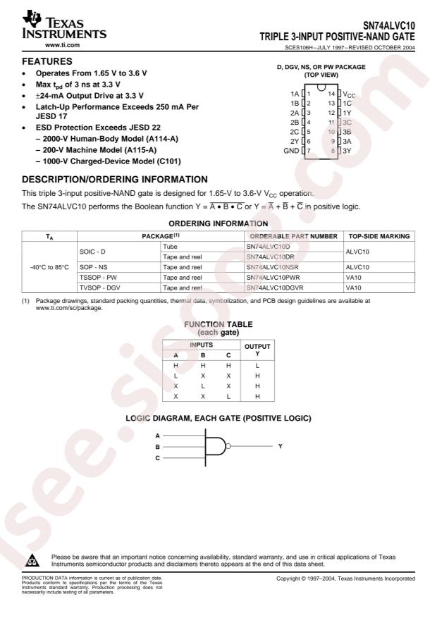 SN74ALVC10PWR