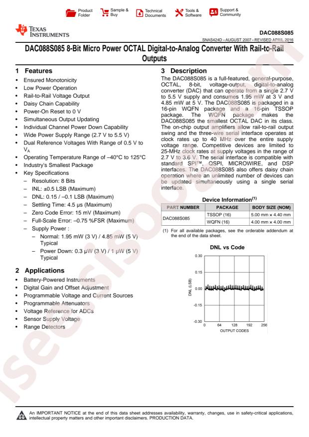 DAC088S085CIMTX/NOPB