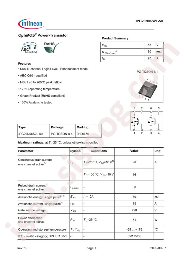 IPG20N06S2L-50