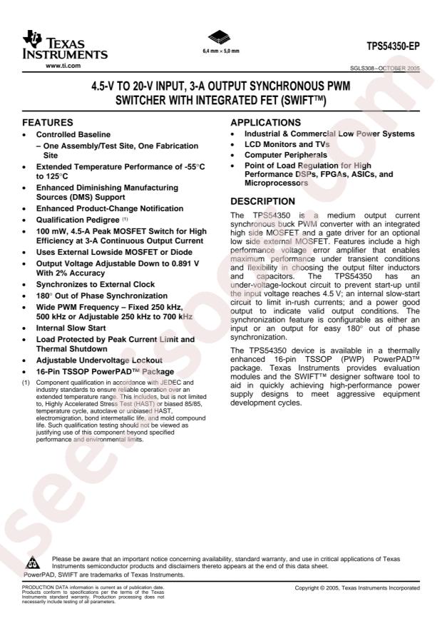 TPS54350MPWPREP