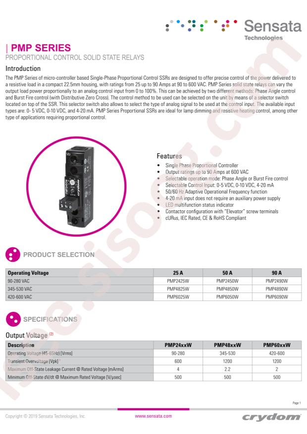 Sensata PMP6050W