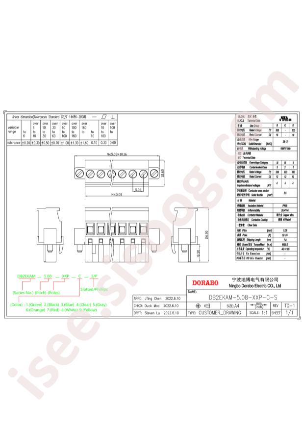 DB2EKAM-5.08-6P-GN-S