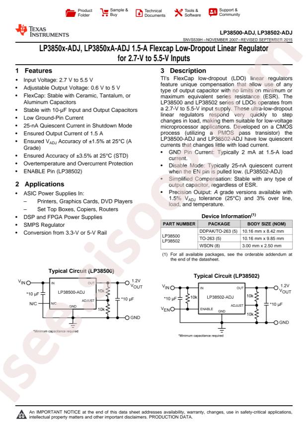 LP38502TS-ADJ/NOPB