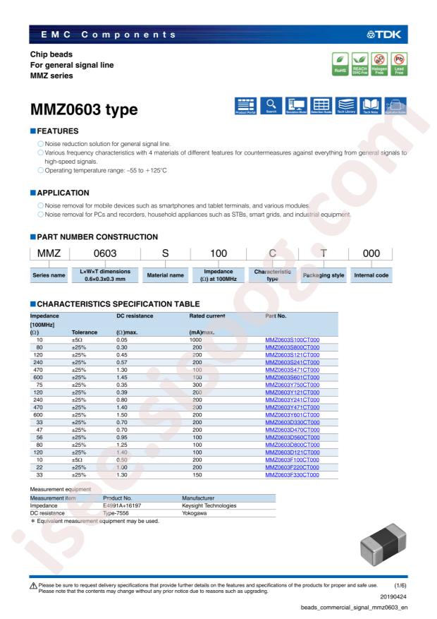 MMZ0603D121CT000