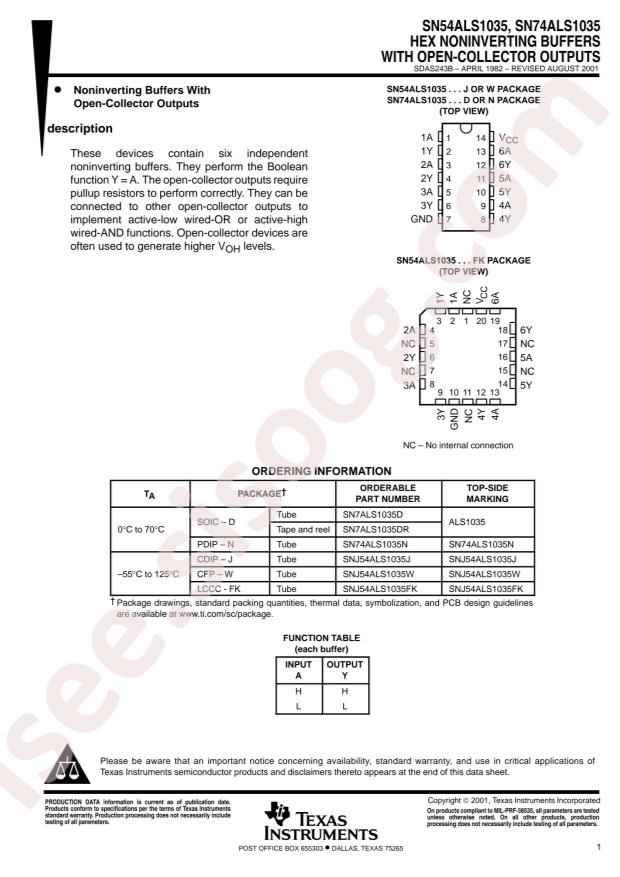 SN74ALS1035N