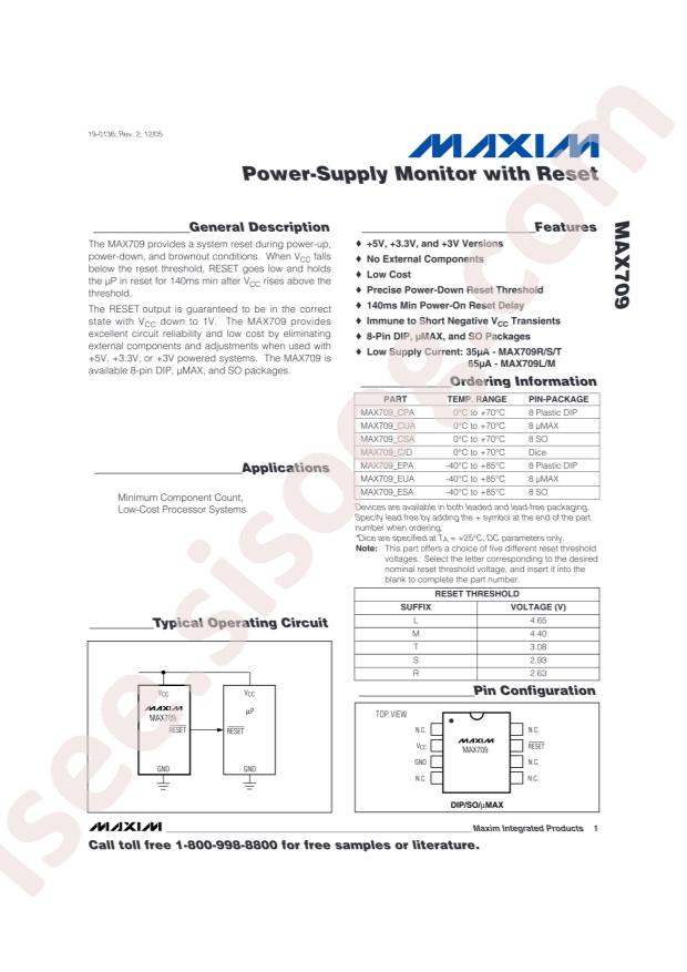 MAX709LESA+T
