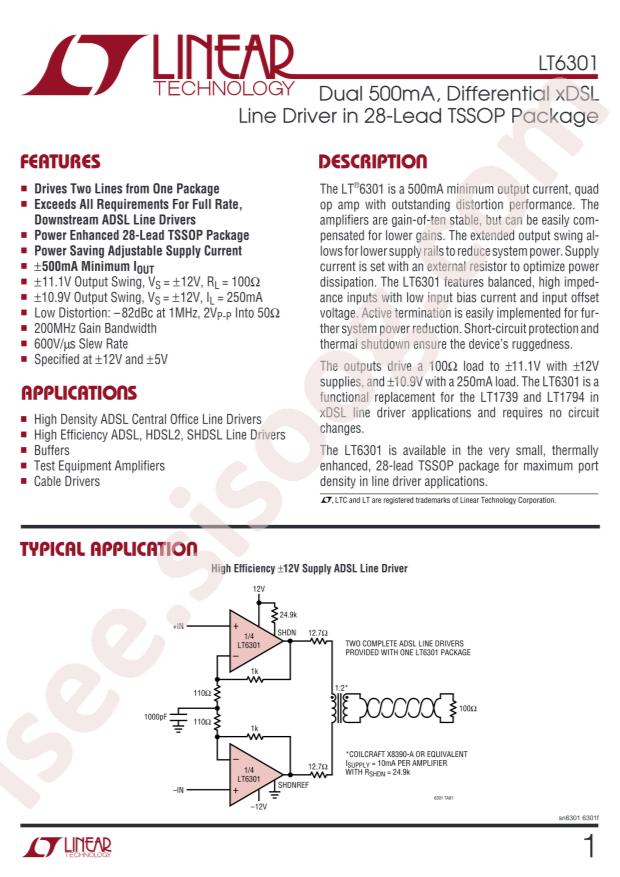 LT6301CFE#PBF