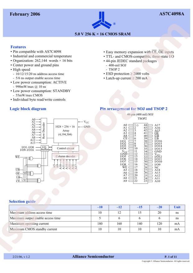 AS7C4098A-15TCN