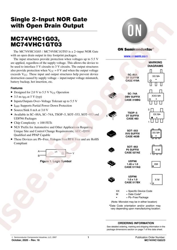 MC74VHC1G03DTT1G