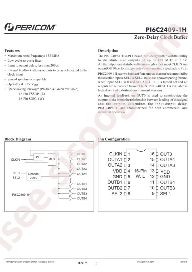 DIODES PI6C2409-1HLE+DL