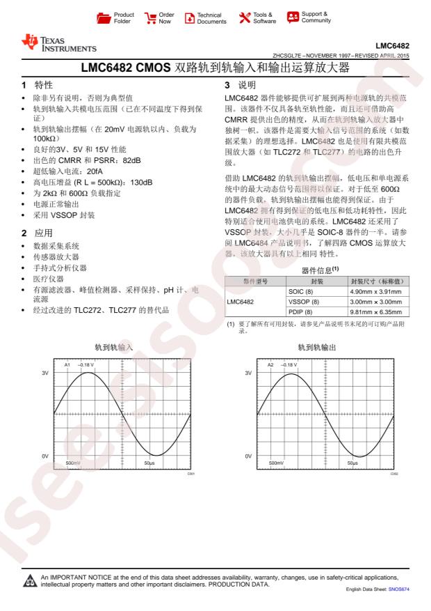 LMC6482IM/NOPB