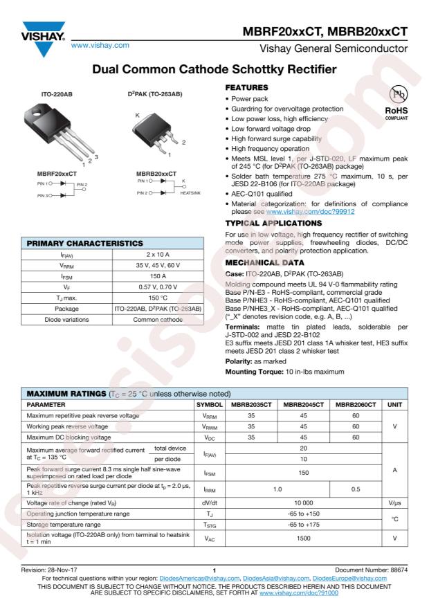 MBRB2045CT-E3/45