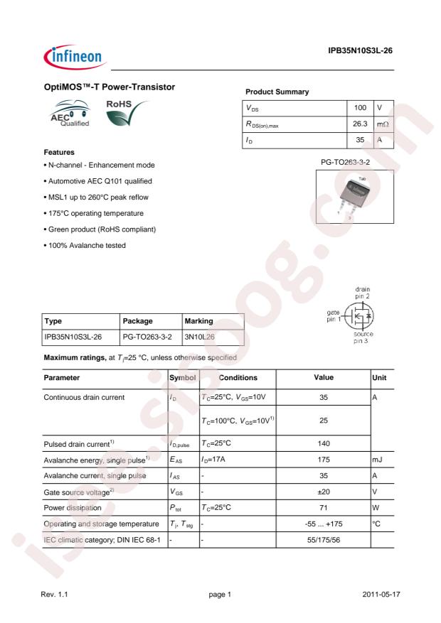 IPB35N10S3L-26