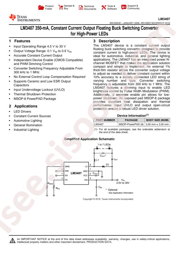 LM3407MY/NOPB