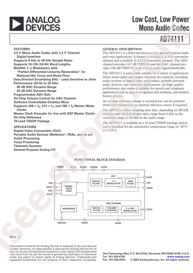 AD74111YRUZ-REEL