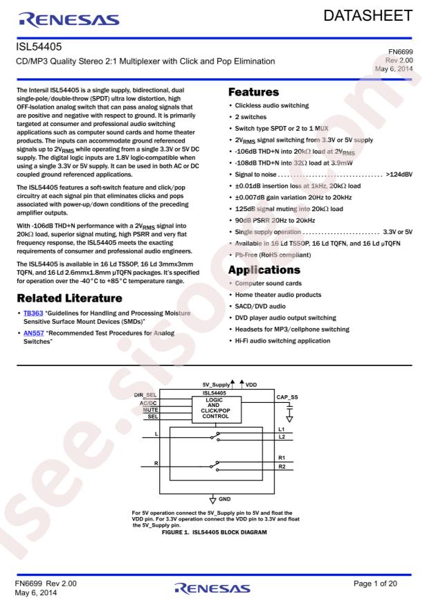 ISL54405IRTZ-T