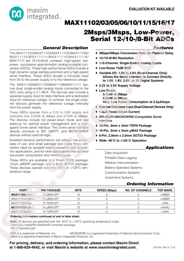 MAX11102AUB/V+T