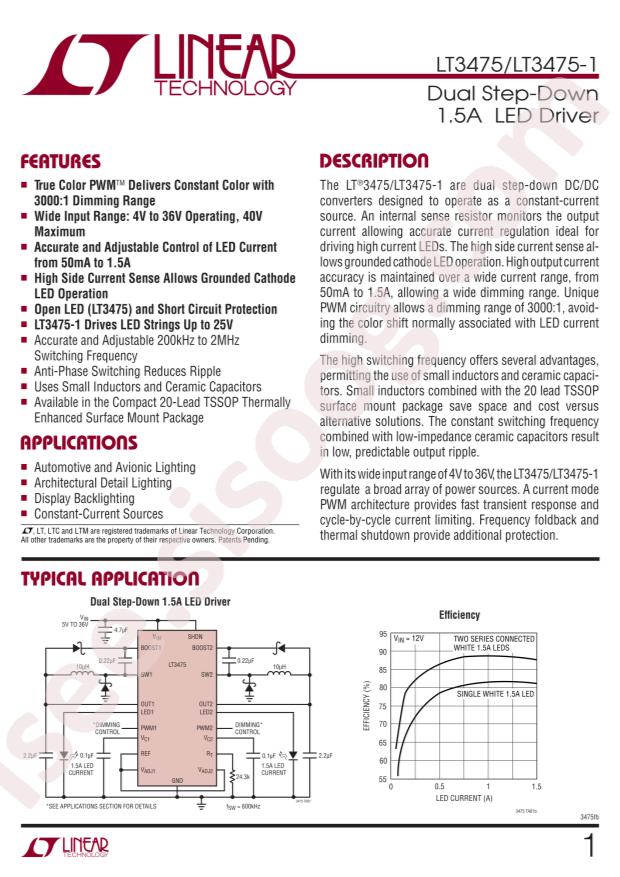 LT3475EFE-1#PBF