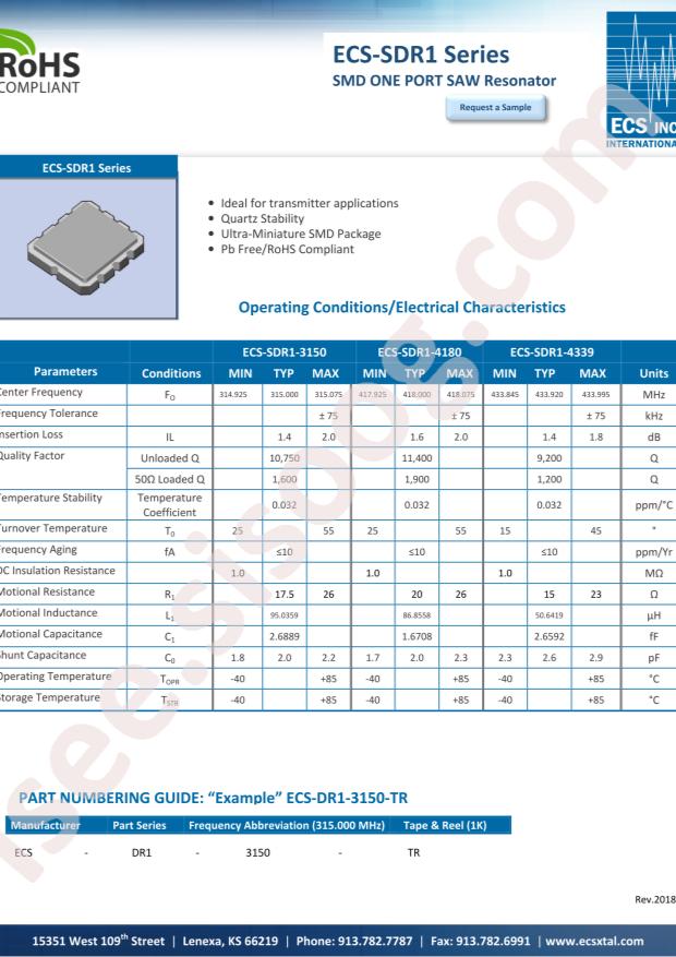 ECS-SDR1-3150-TR