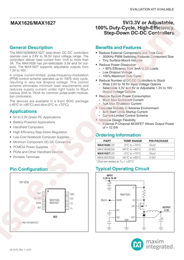 MAX1627ESA+T