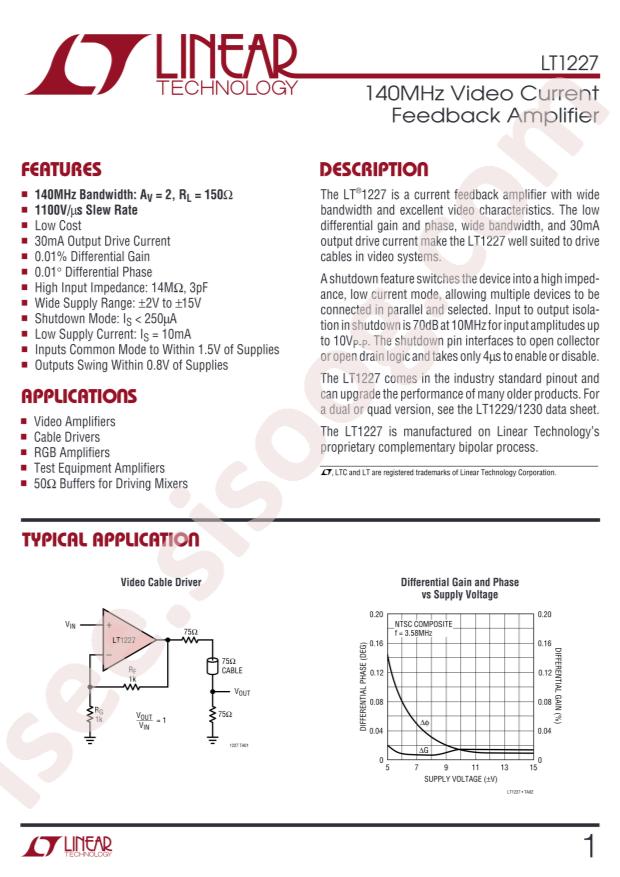 LT1227CS8#PBF