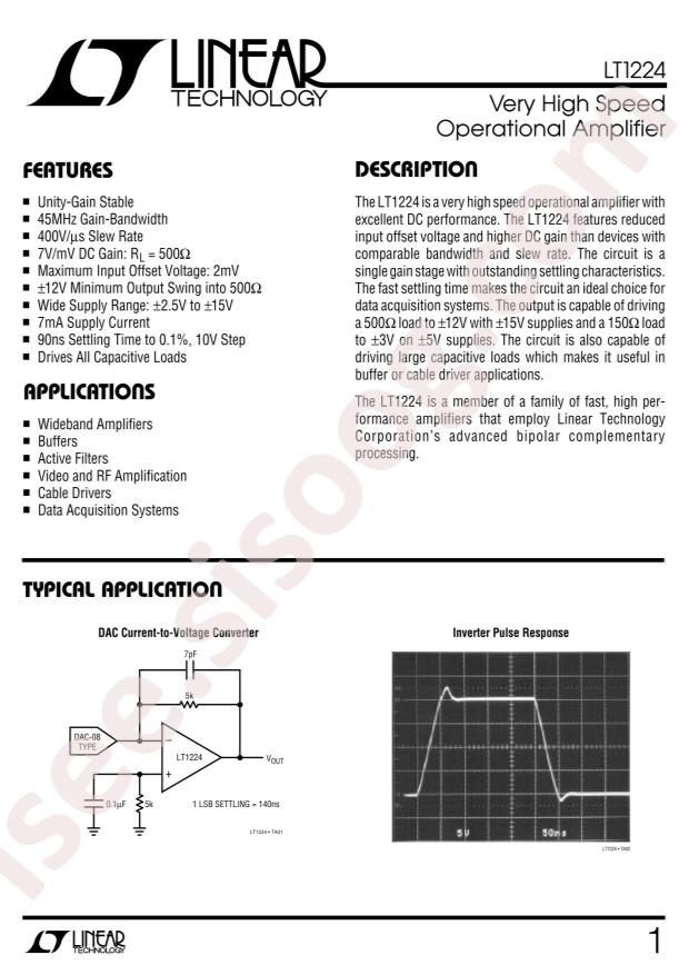 LT1224CS8#TRPBF