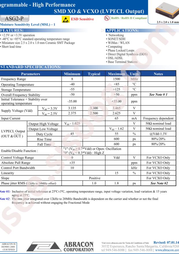 ASG2-P-V-A-1000.000MHZ-T