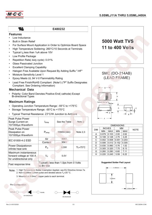 5.0SMLJ30CA-TP