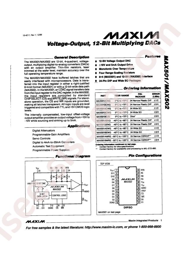 MAX502BCWG+