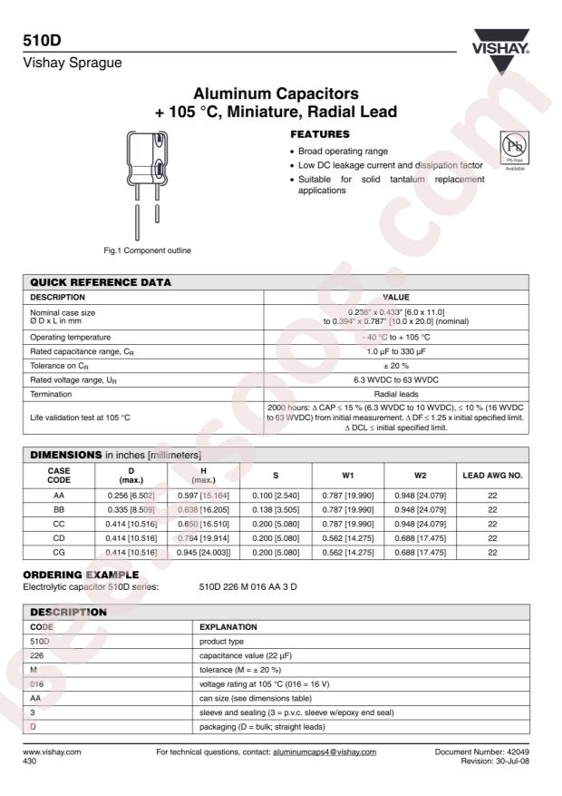 VISHAY 510D107M035CC4D