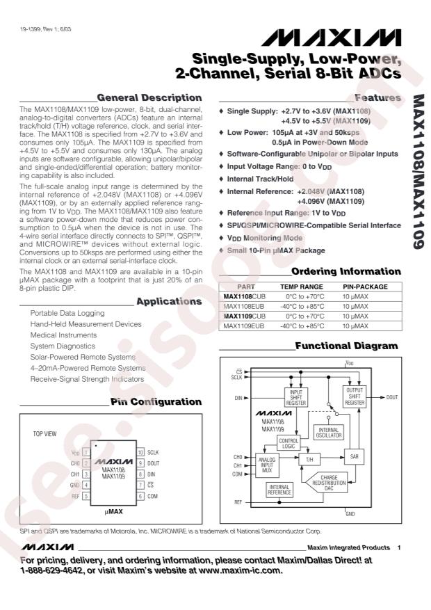 MAX1108CUB+T
