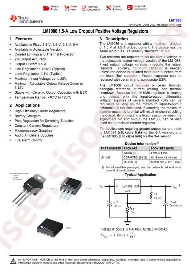 LM1086IS-ADJ/NOPB