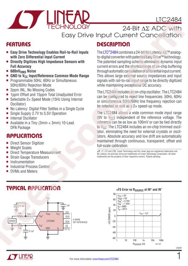 LTC2484CDD#TRPBF