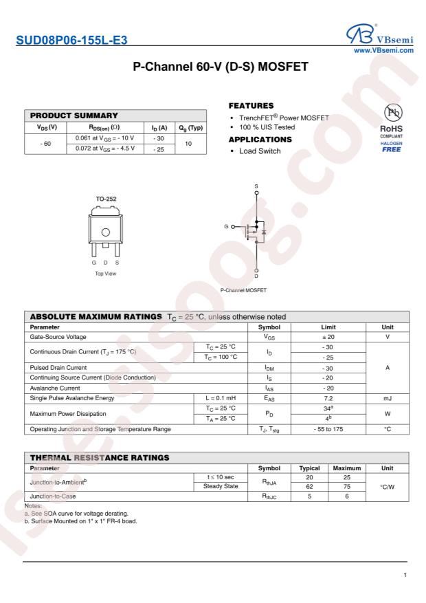 SUD08P06-155L-E3-VB