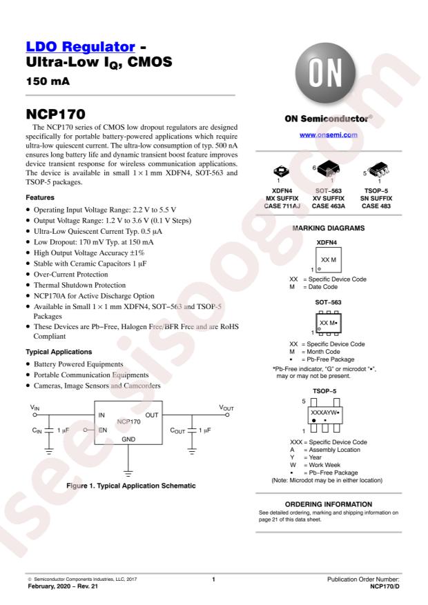 NCP170AMX180TCG