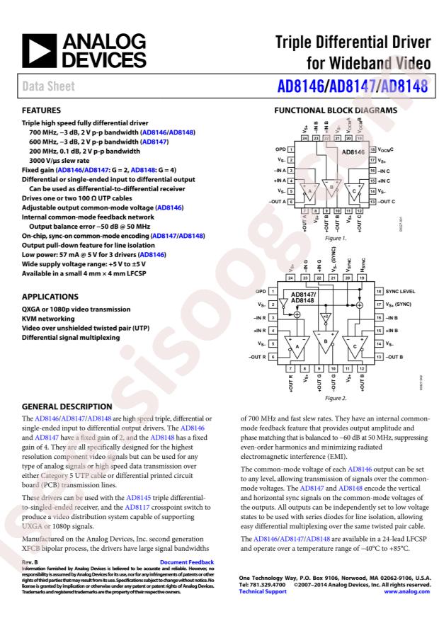 AD8147ACPZ-R7