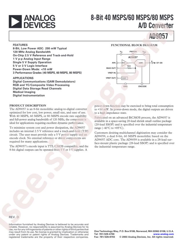 AD9057BRSZ-40