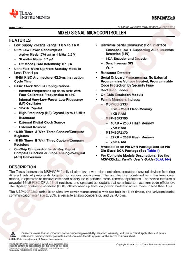 MSP430F2330TRHAT
