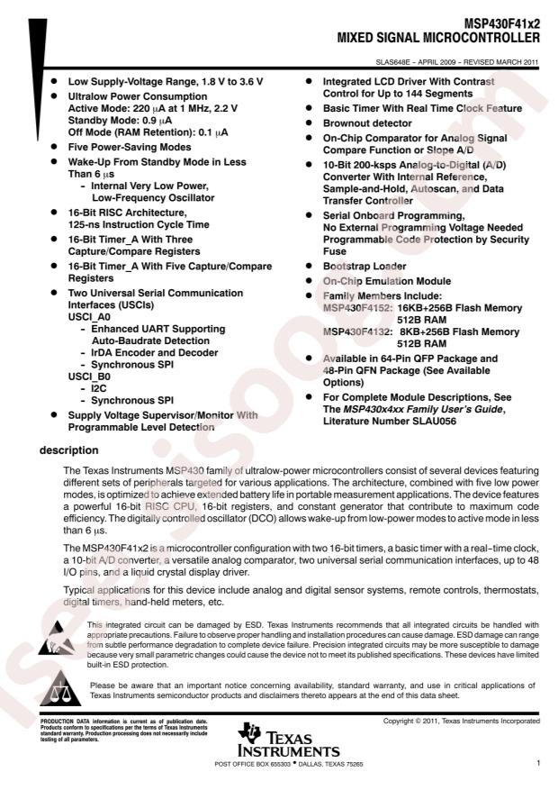 MSP430F4152IPM