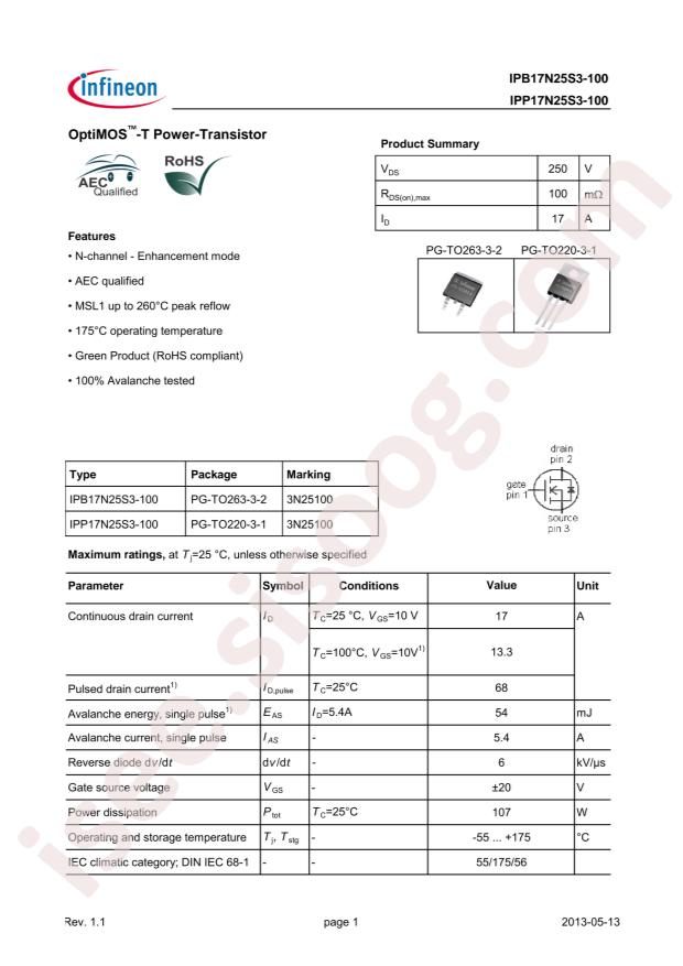 IPB17N25S3-100