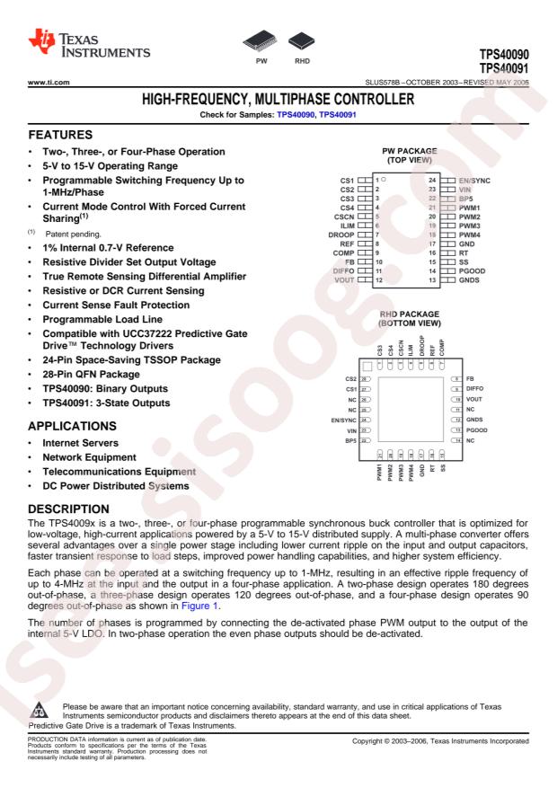 TPS40090PW