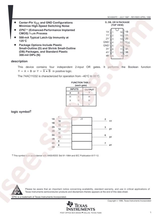74AC11032DBR
