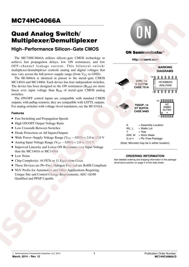 NLV74HC4066ADR2G