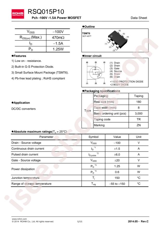 RSQ015P10TR