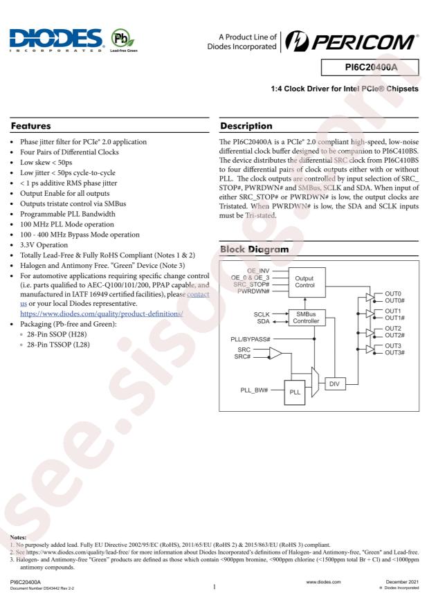 PI6C20400AHEX