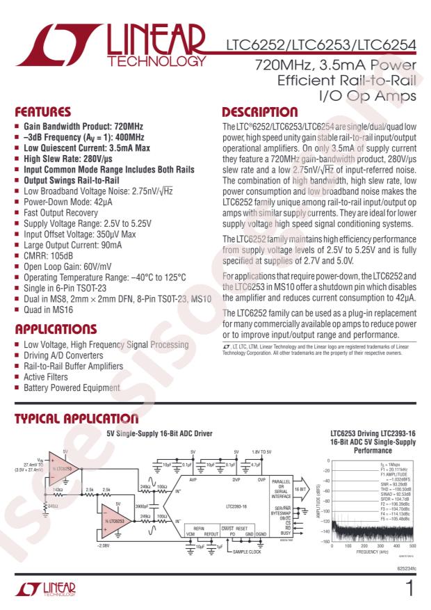 LTC6252CS6#TRMPBF